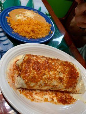 Burrito Trio Grande w/ rice and beans