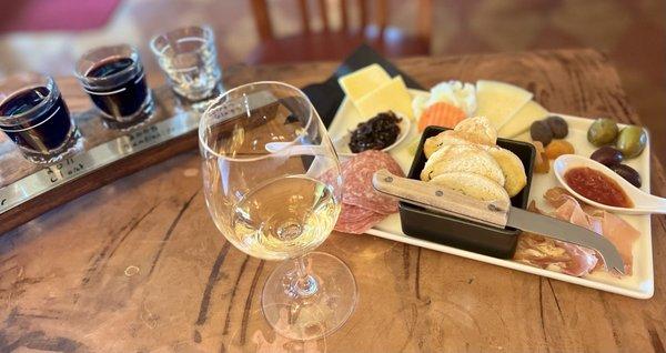 Viognier, flight and charcuterie board!