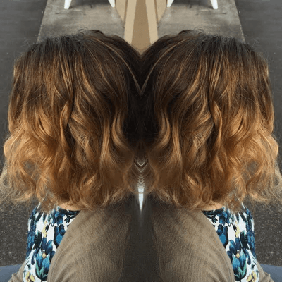 Short texture lob with ombre done by Beth.