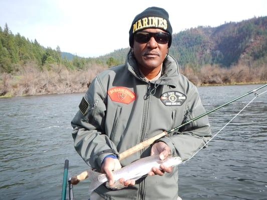 Fishing with Mario was a great experience. I caught my fare share of small  Steelheads on the Klamath  river beautiful river