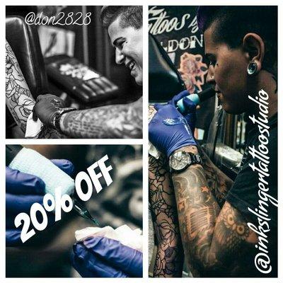 20$$ off your next tattoo! Just share this business page!