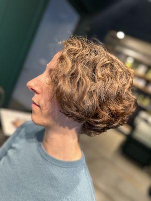 Short curly haircut