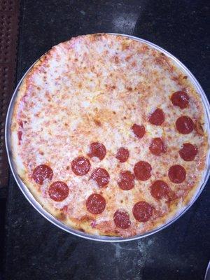 Large cheese, 1/2 pepperoni