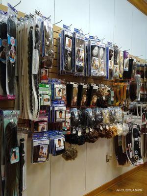 A variety of wigs to choose from.