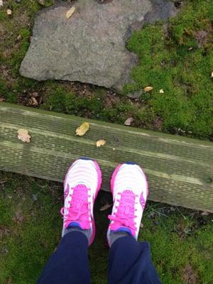 I'm not a huge fan of pink, but my feet have never been this comfortable on this trail