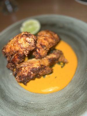 Korean Fried Chicken paired w/ braised spinach