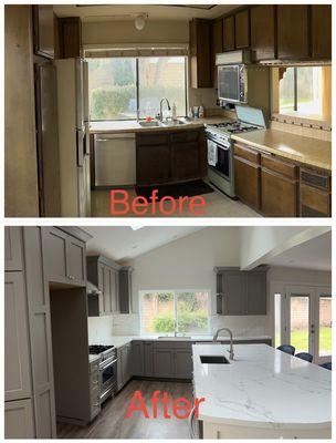 Kitchen before and after.