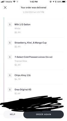 My order from Postmates