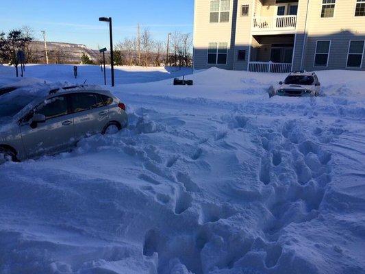 No attempt to plow during the last storm. We were stuck for two days.