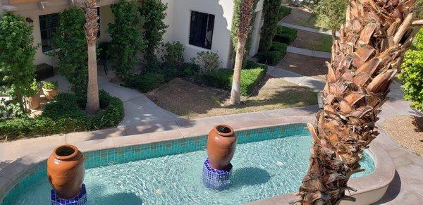 The fountain outside our balcony.