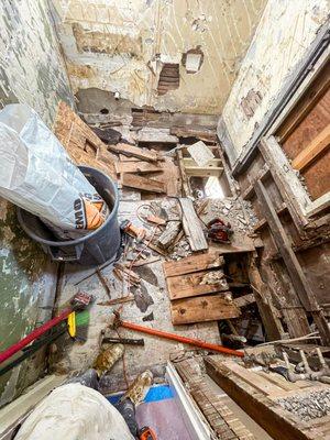 full bathroom remodel -during job