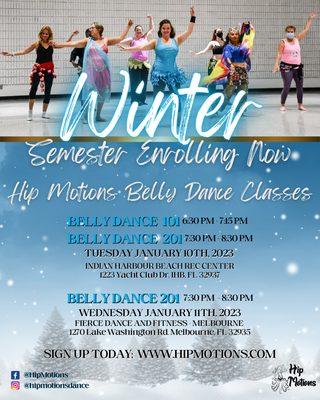 Hip Motions Belly Dance Academy Winter Semester begins Jan 10 & 11th.
Enroll now: https://www.hipmotions.com/sign-up-online