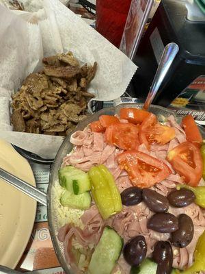 Greek Dinner Salad side of gyro- great 9/25/24