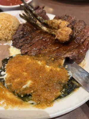 Arrachera Steak with cheese poblano