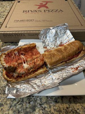 Meatball parm sub whole