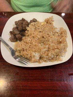 Steak hibachi lunch