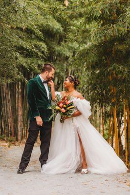 Wedding bamboo grove Watsonville wedding