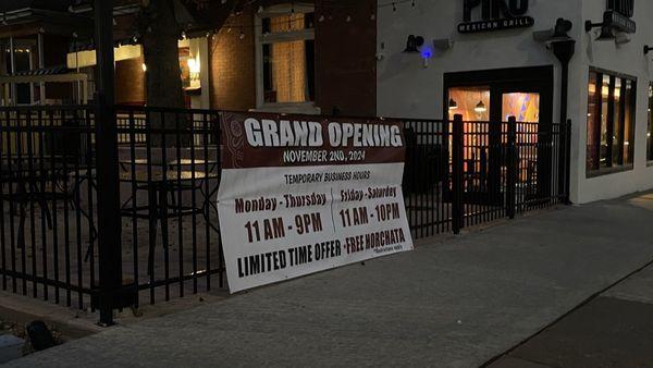 Grand opening sign