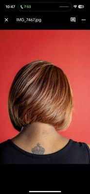 Layered Bob cut with Ginger Hair Color