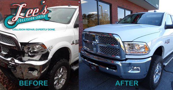 Before and After Repair of a Dodge Ram (1-10-19)