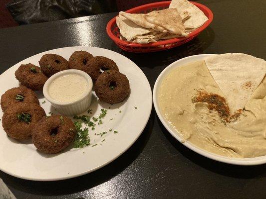 Falafel, tahini, hummus