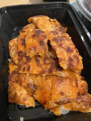 Kimchi pancake- cut into bite sized pieces to fit into to go container