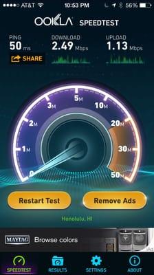 Oceanic's ultimate 100 internet is a bad joke.  In the middle of the day it will get up to 49mbps, but at night it's useless.