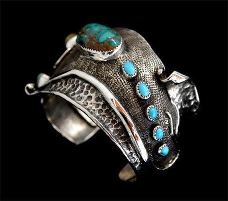 Turquoise, Vintage Persian Turquoise and Carico Lake Turquoise bracelet