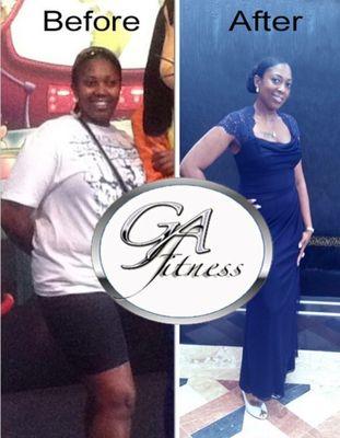 Our client weight loss before and after. She is an awesome woman.