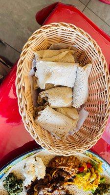 Freshly cooked Injera bread