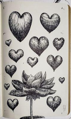 Heart Sketch Art 310 Pen & Ink