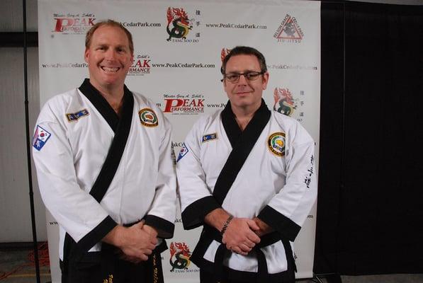 Mr. McCracken and Mr. Bender on the Red Carpet before the Black Belt Awards