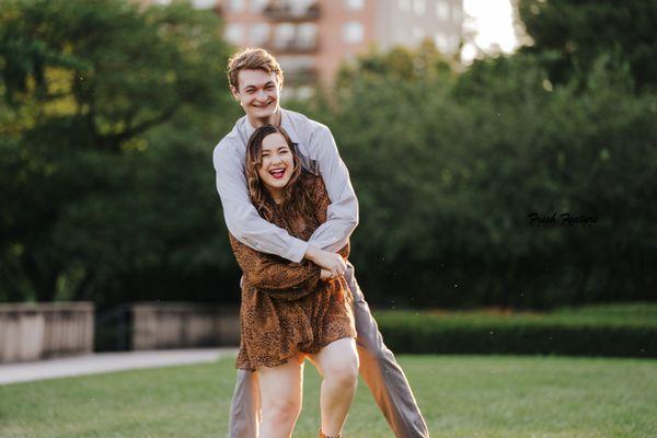 Engaged at Nelson Atkins.