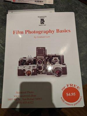 Film photography cheat sheet, as sold at Seawood Photo.