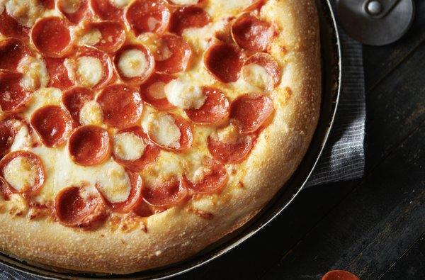 Tuscan Pepperoni Pizza - Fresh Mozzarella and Old World Style Pepperoni tops our Original Pizza Sauce & Wisconsin Cheese Blend.