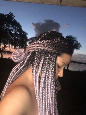 Small ombré box braids