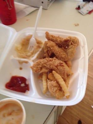 Chicken strips, never had them but daughter in law says they are GREAT!!!