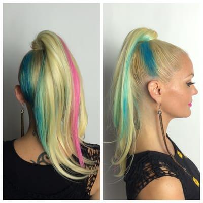 Creative Updo with Temporary hair color