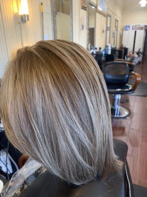 Partial highlights and haircut by Fanny