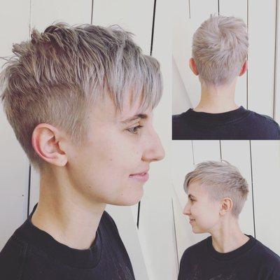 Icy blonde pixie!!