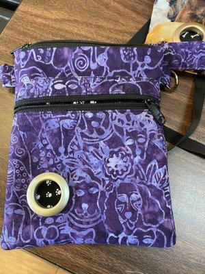 Another example of Instructor's Dog Treat Bag, using fun dog Themed Batik fabric.