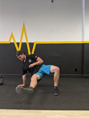 A Body-Weight Sit Through develops core coordination, cardio and mobility.