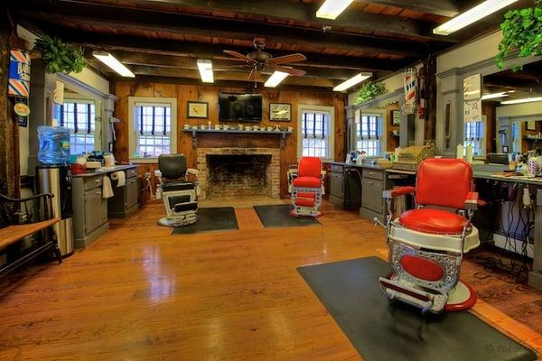 Matt's Beautifully nostalgically renovated, Authentic looking Barber shop. You will love the atmospher and highly skilled barbers.