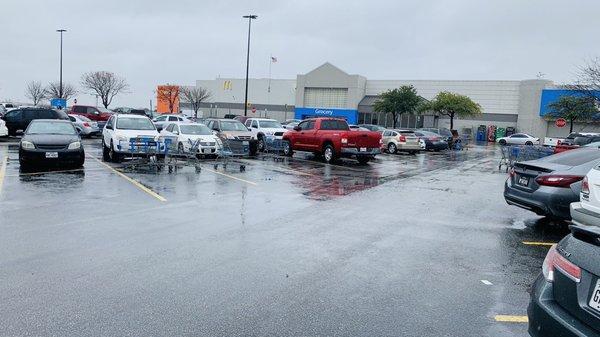 Carts in parking lot