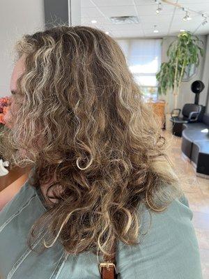 Side view of "balayage"