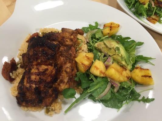 Peruvian Spice Rubbed Chicken & Grilled Pineapple Salad