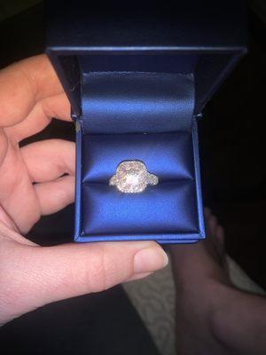 Engagement ring designed by my love. Delivered by Moses Jewelers.