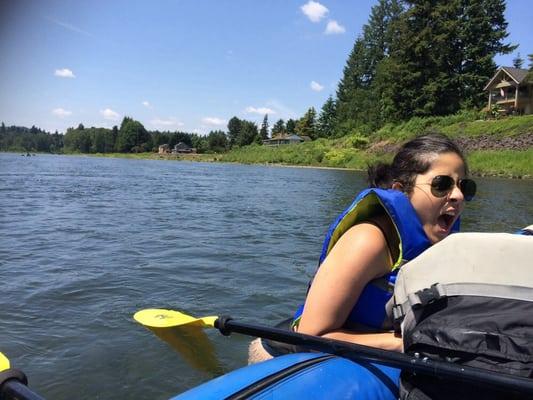 Somewhere in the Clackamas River heading towards Barton Park. ICE COLD water.