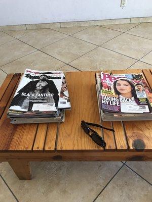 Lots of new magazines to read while you wait.