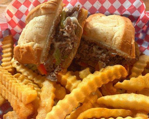 philly cheesesteak and fries